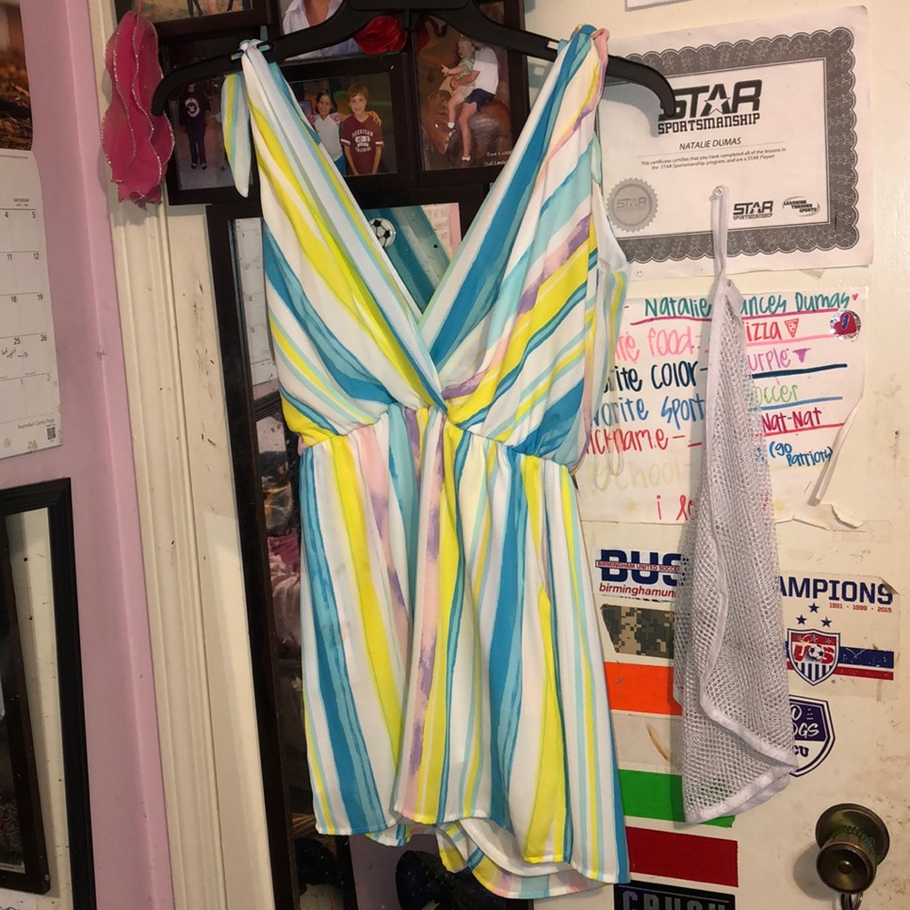 Striped romper ! Size large!